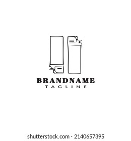 lighter logo cartoon icon design cute black modern isolated vector illustration