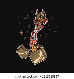 Lighter Magic, Lighter Magic illustration, halloween illustration, isolated on black background