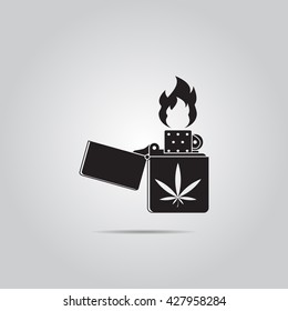 Lighter marijuana vector icon