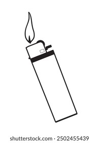 Lighter or Match Icon. Vector illustration isolated on white background, eps