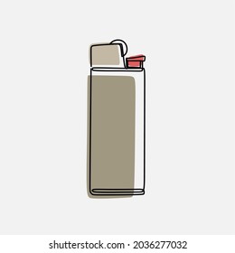 Lighter Match Oneline Continuous Line Art Premium Vector