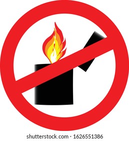 Lighter Not Allowed Logo, this logo signifies not being able to carry a match