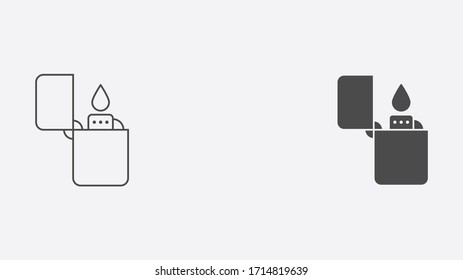 Lighter outline and filled vector icon sign symbol