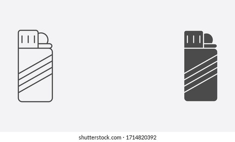 Símbolo de icono de símbolo de icono de contorno y vector relleno