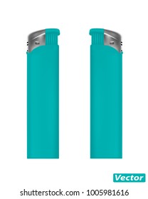 Lighter with piezoelectric element in the vector.Gas disposable lighter in vector.
