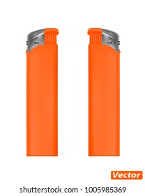 Lighter with piezoelectric element in the vector.Gas disposable lighter in vector.