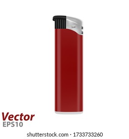 Lighter with piezoelectric element in the vector.Gas disposable lighter in vector.