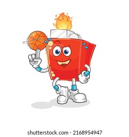 the lighter playing basket ball mascot. cartoon vector