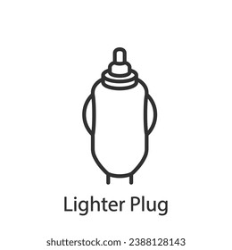 Lighter Plug cable, linear icon. Line with editable stroke