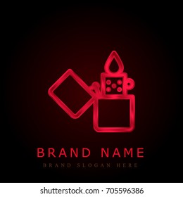 Lighter red chromium metallic logo