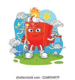 the lighter samurai cartoon. cartoon mascot vector