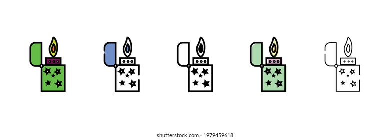 lighter set vector type icon