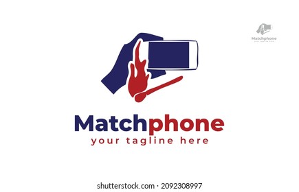 lighter smartphone logo design. vector