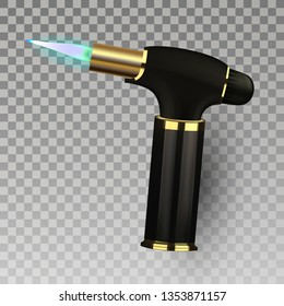 Lighter Vector. Cigarette Light Equipment. 3D Realistic Autogen Lighter Icon. Illustration