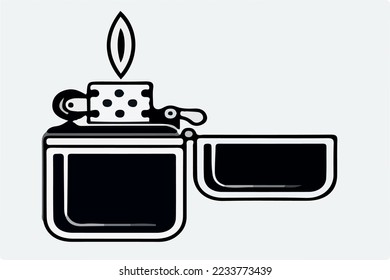 fuego vectorial más ligero negro y blanco