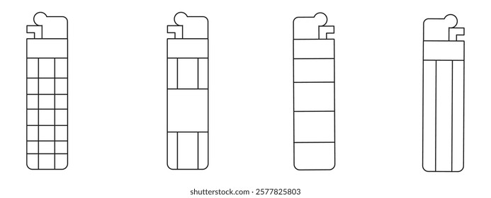 Lighter vector icon, in flat style, Manual gas lighter, isolated on white background.