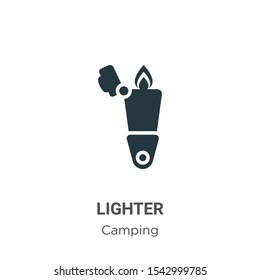 Lighter vector icon on white background. Flat vector lighter icon symbol sign from modern camping collection for mobile concept and web apps design.