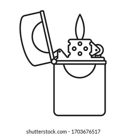 Lighter vector icon.Outline vector icon isolated on white background lighter .