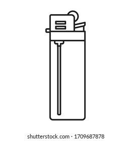Lighter vector icon.Outline vector icon isolated on white background lighter .