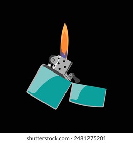Encendedor. Ilustración aislada de Vector. Equipo de fumador.