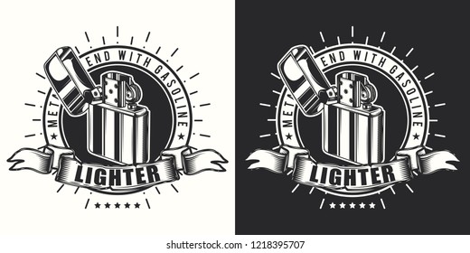 Lighter. Vector logo on light and dark background. Vector illustration. T-shirt or logo design.