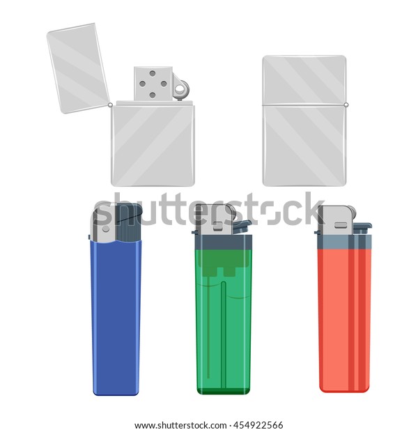 Lighters Set Vector Illustration Isolated On Stock Vector (Royalty Free ...