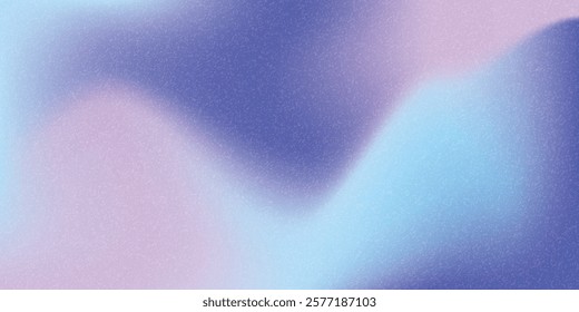 Lightgradient grainy abstract vector format noisy. Gradient mesh blur with trend pastel purple gradient design. Violet grainy gradient background grain texture retro blue and purple design background.