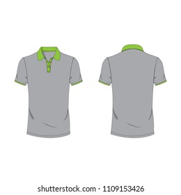 Lightgreen and Gray polo T-shirt template using for fashion cloth design and assessorie for designer to make mock up or blue print in copany.