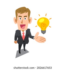 A light-haired man in a suit who suggests ideas and solutions