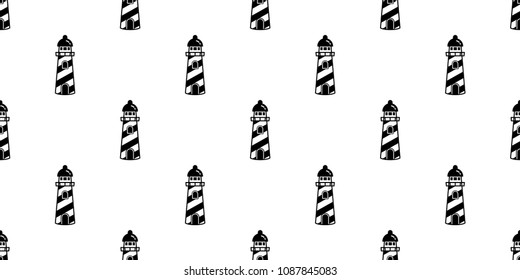 lighthouse Anchor Seamless Pattern helm vector maritime Nautical tropical boat isolated background wallpaper