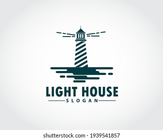 lighthouse art vintage retro logo symbol design illustration inspiration