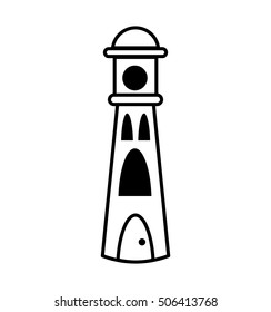 lighthouse beach isolated icon vector illustration design