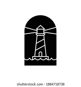 Symbol für Leuchtturm-Leuchtturm-Leuchtfeuer-Symbol