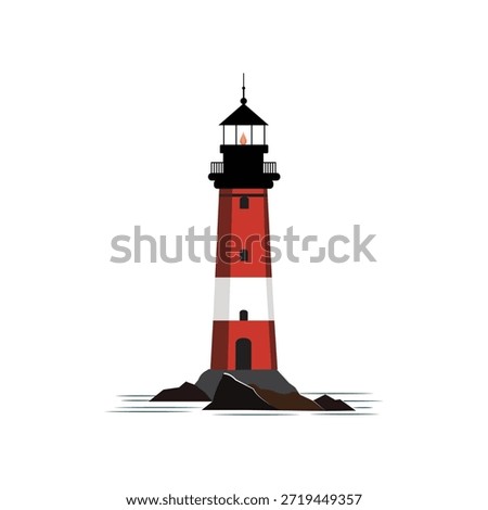 lighthouse and beacon design at sea beach.