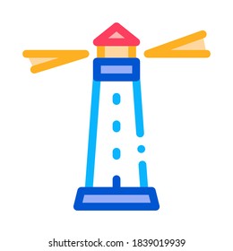 Lighthouse Beacon Icon Vector. Outline Lighthouse Beacon Sign. Isolated Contour Symbol Illustration