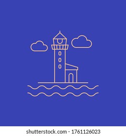 lighthouse, beacon line vector icon