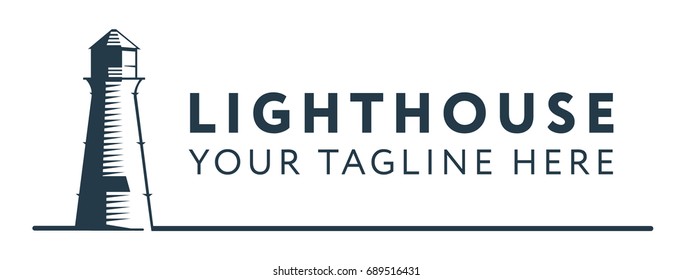 Lighthouse Beacon Logo Business Template Design Minimal Flat Line Stroke Icon Pictogram Symbol Illustration