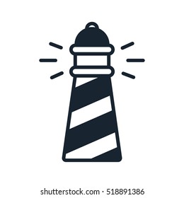 Lighthouse Beacon Sea Light Sign Symbol Minimalistic Flat Line Stroke Vector Icon