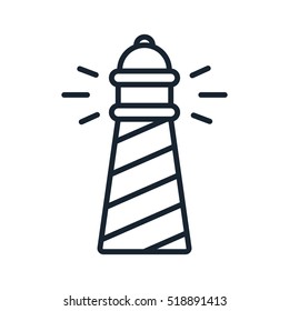 Lighthouse Beacon Sea Light Sign Symbol Minimalistic Flat Line Stroke Vector Icon