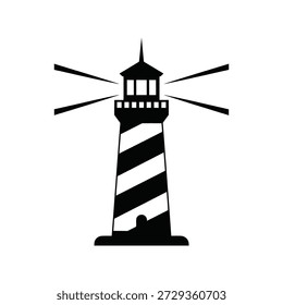 Farol beacon brilhando brilhante plano design ilustração vetorial isolada no branco