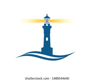 Lighthouse Beam Logo Design Concept