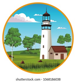 Lighthouse and beautilful landscape