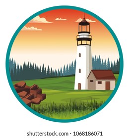 Lighthouse and beautilful landscape