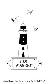 lighthouse and bird