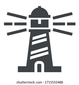 
lighthouse black icon on white background