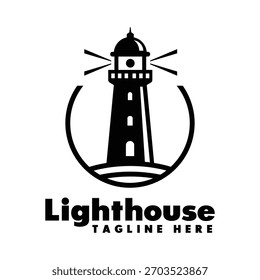 Vector de logotipo de ilustración negro de faro