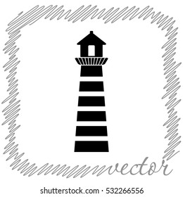 Lighthouse  black  vector icon