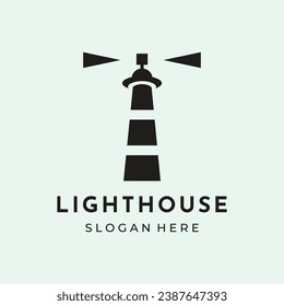 lighthouse black vintage logo vector minimalist illustration design