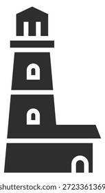 Um farol com um esquema de cores preto e branco