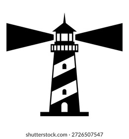 farol listras pretas e brancas, isoladas, navegação marítima, aviso de farol, guia costeiro